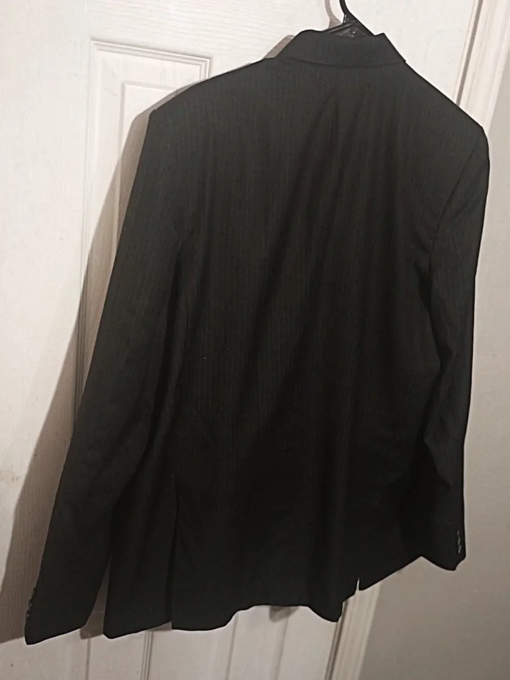 Raymond Paldi Men Grayish Brown Pinstripe 2 Piece Slim Fit Suit   46R